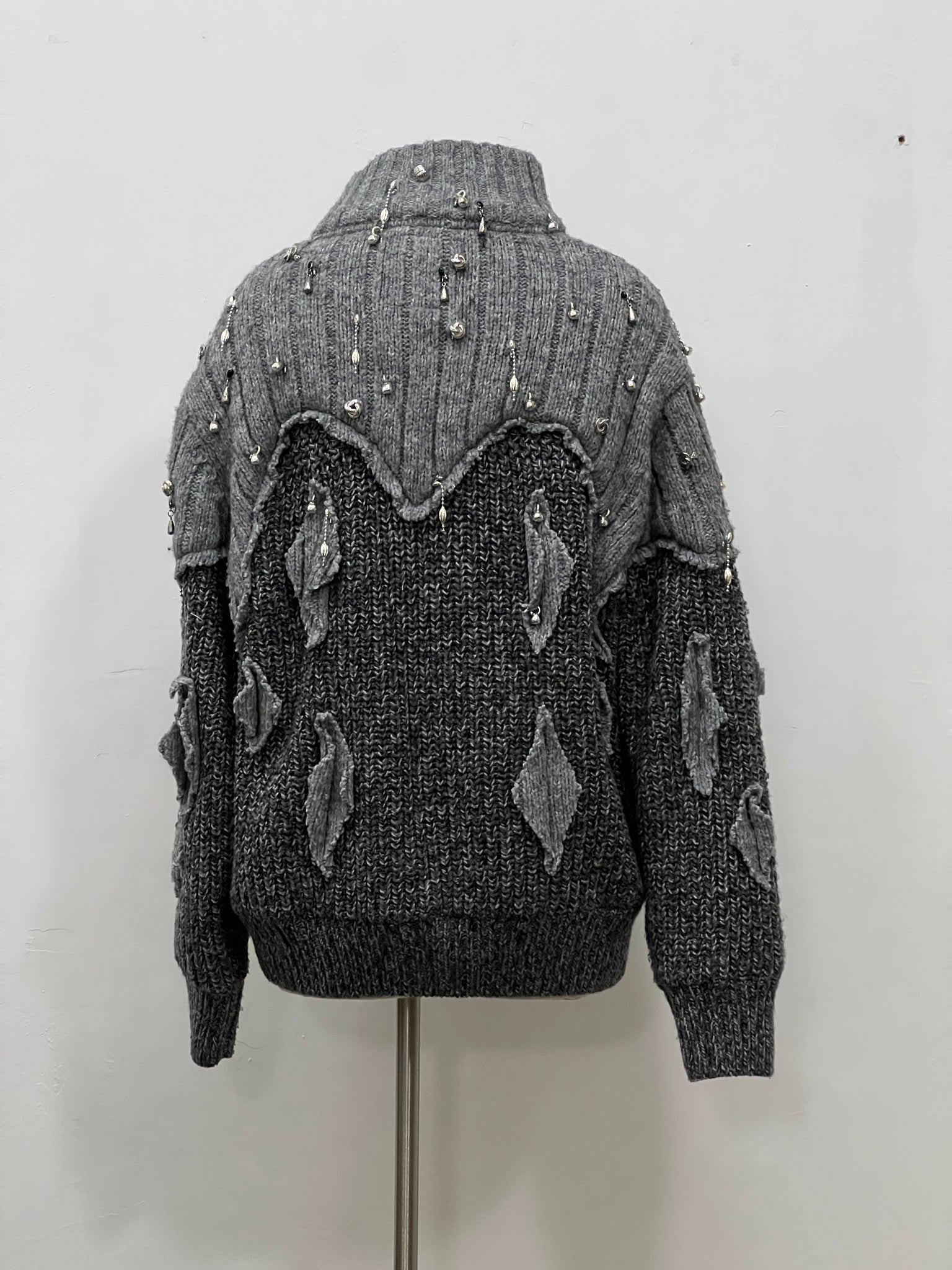 Runway bedazzled wool rework jacket