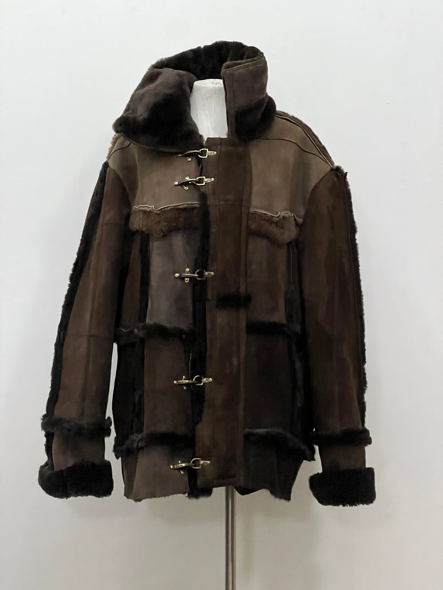 runway leather shearling jacket