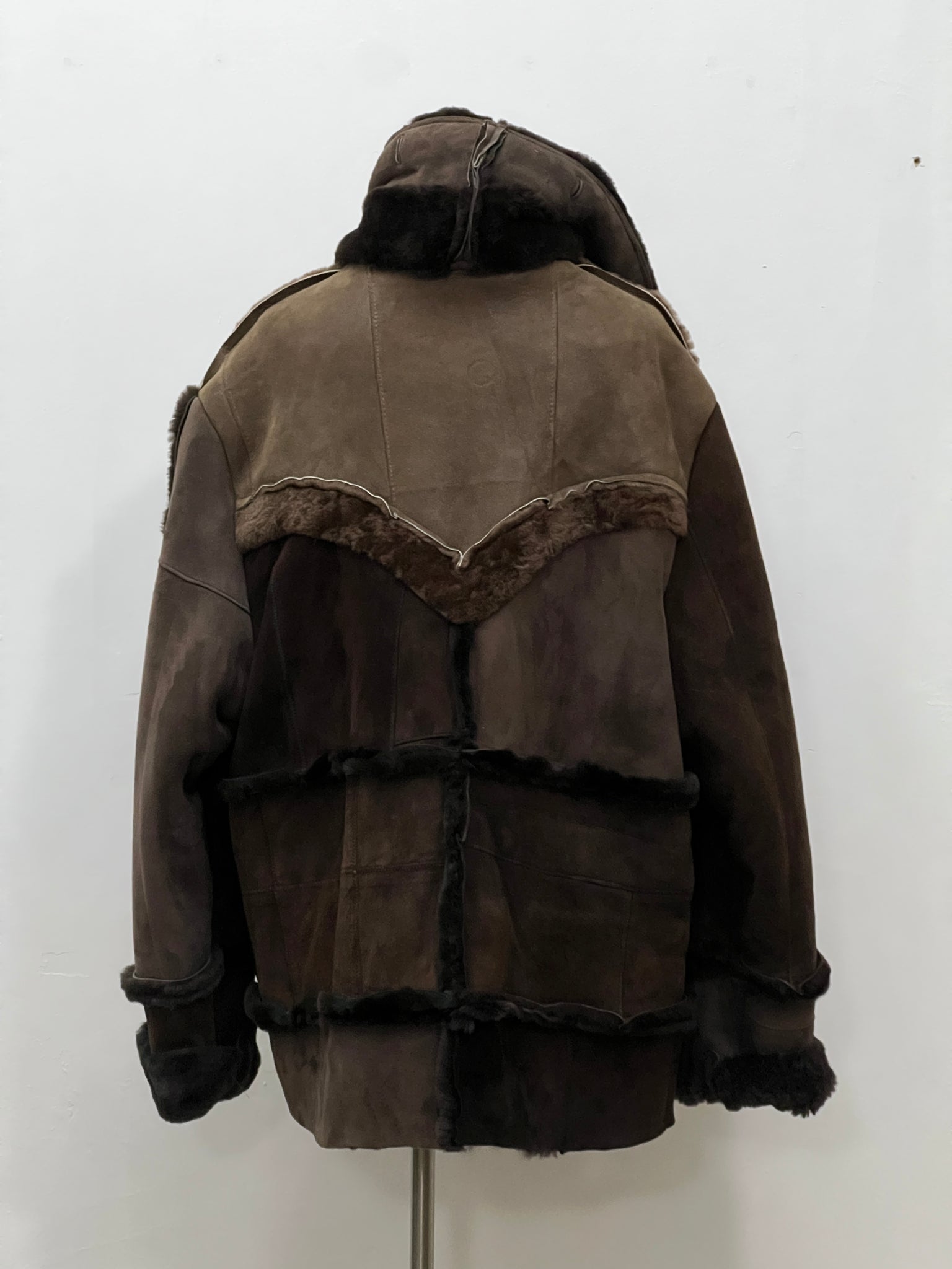 runway leather shearling jacket