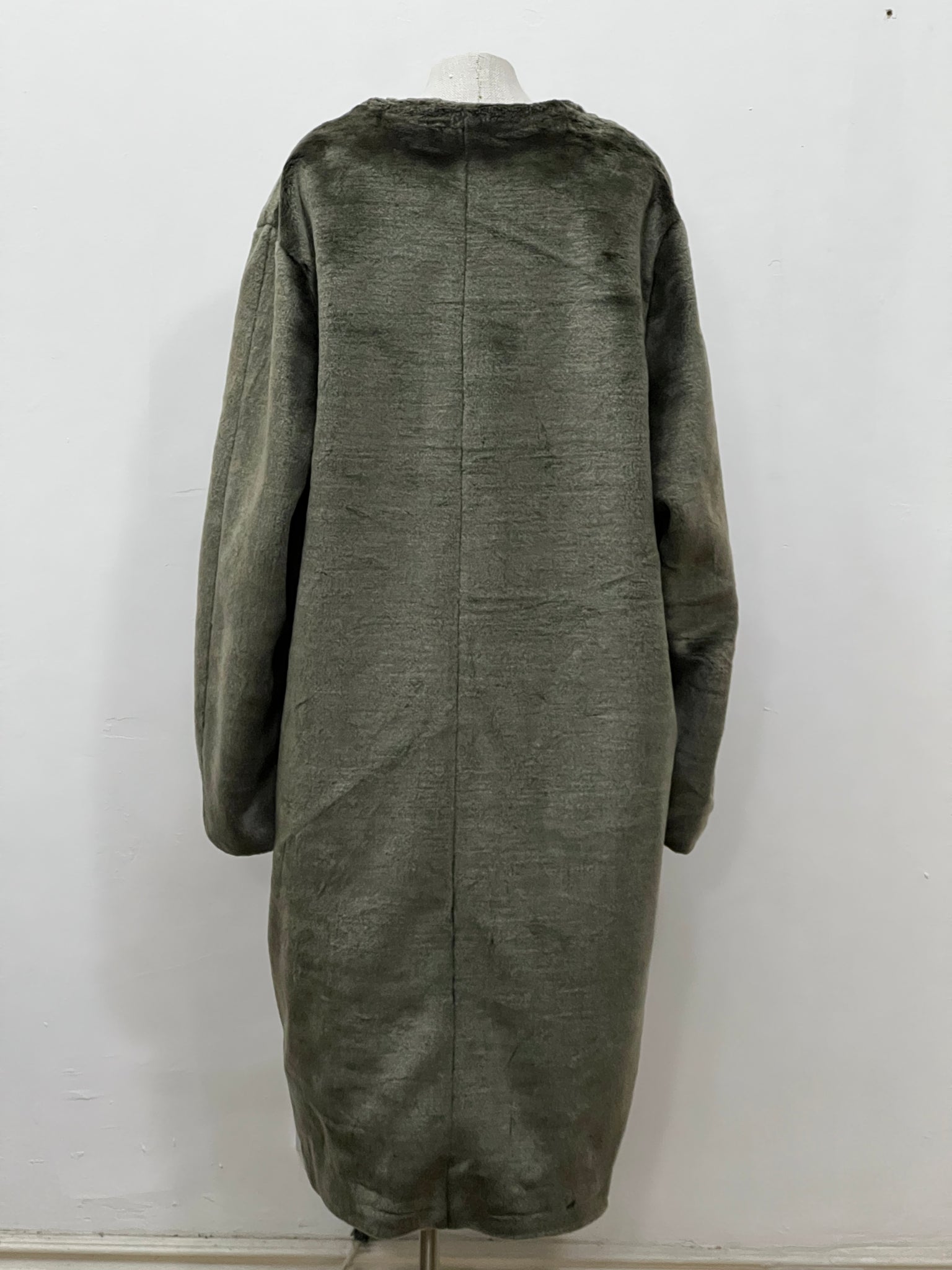 runway short pile faux fur coat