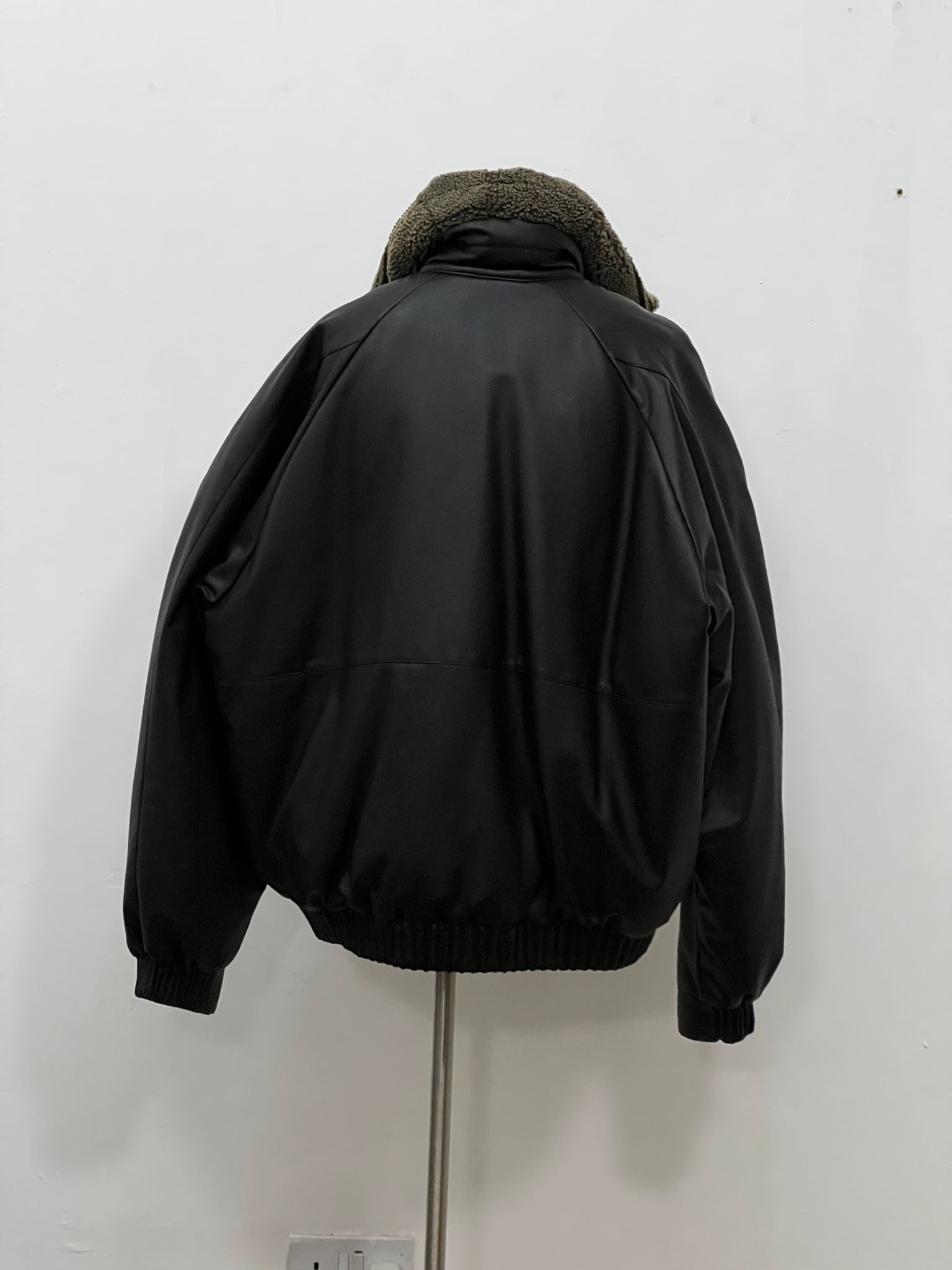 runway faux leather puffer bomber