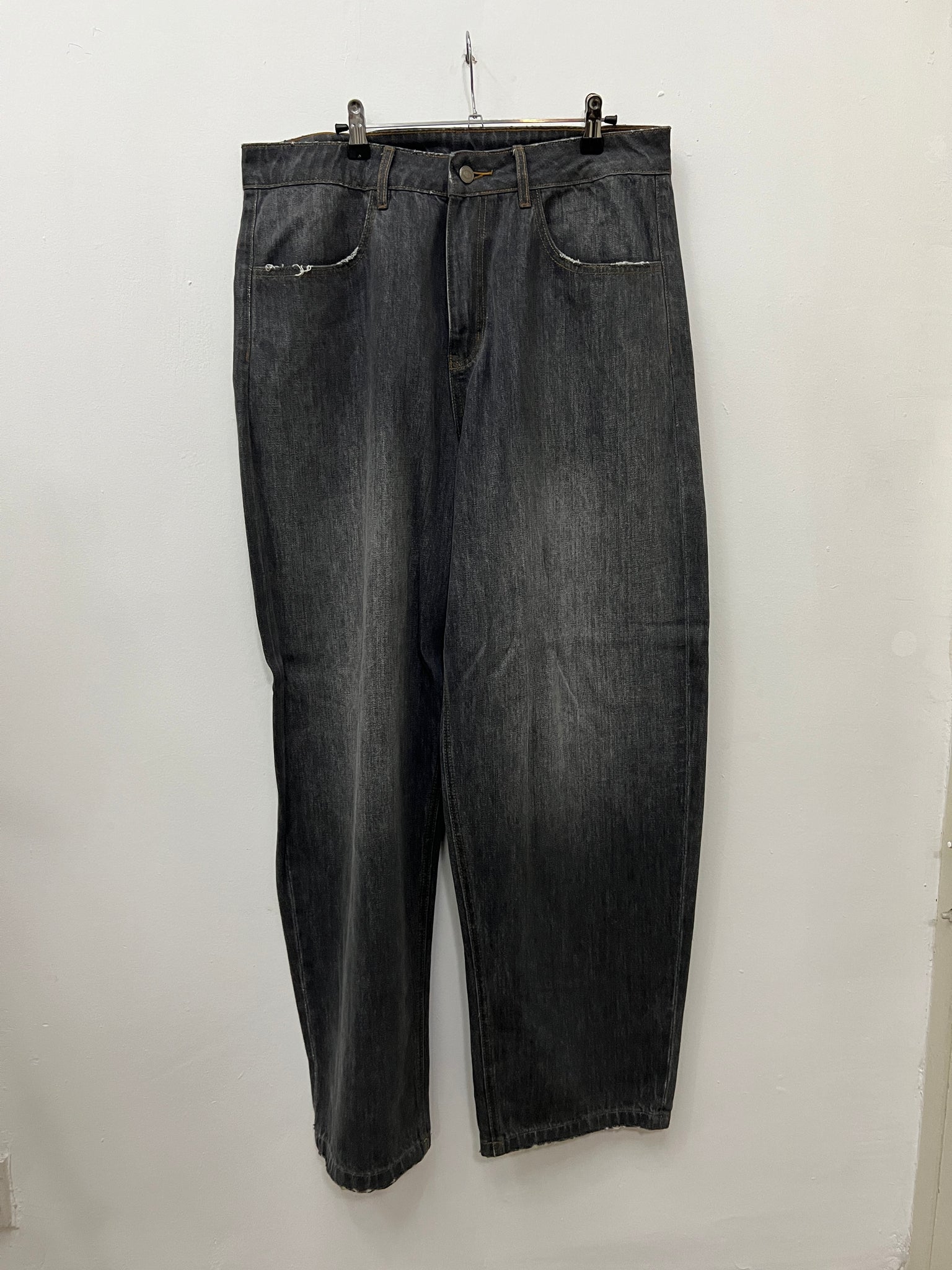 runway sample trousers - grey washed denim