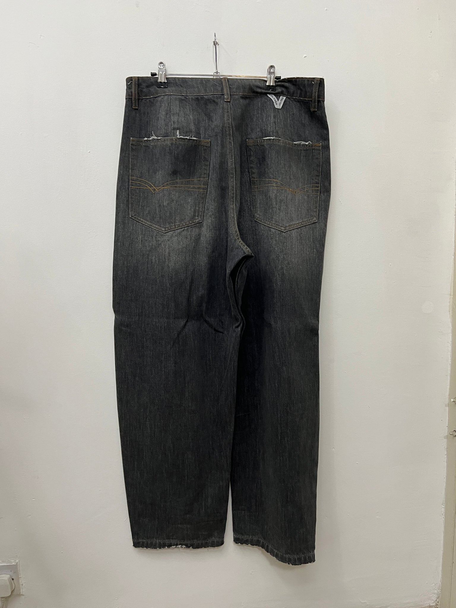 runway sample trousers - grey washed denim