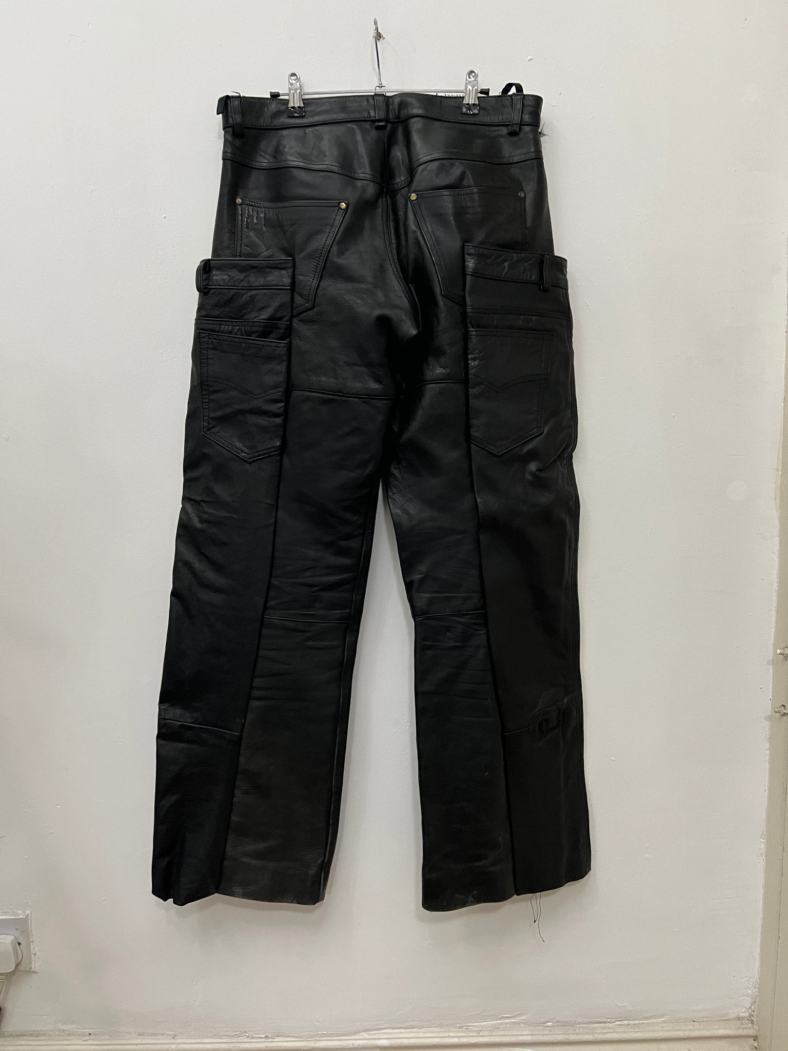 runway sample leather double knee